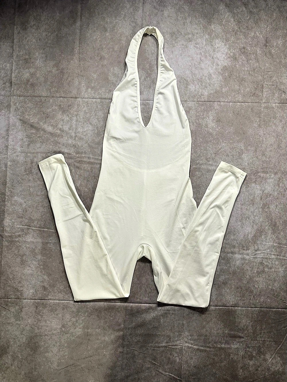 White Open Back Jumpsuit Size Small